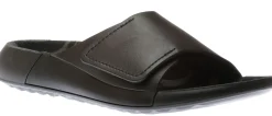 Outlet Ecco Women's 2Nd Cozmo Black Leather Slide Sandal