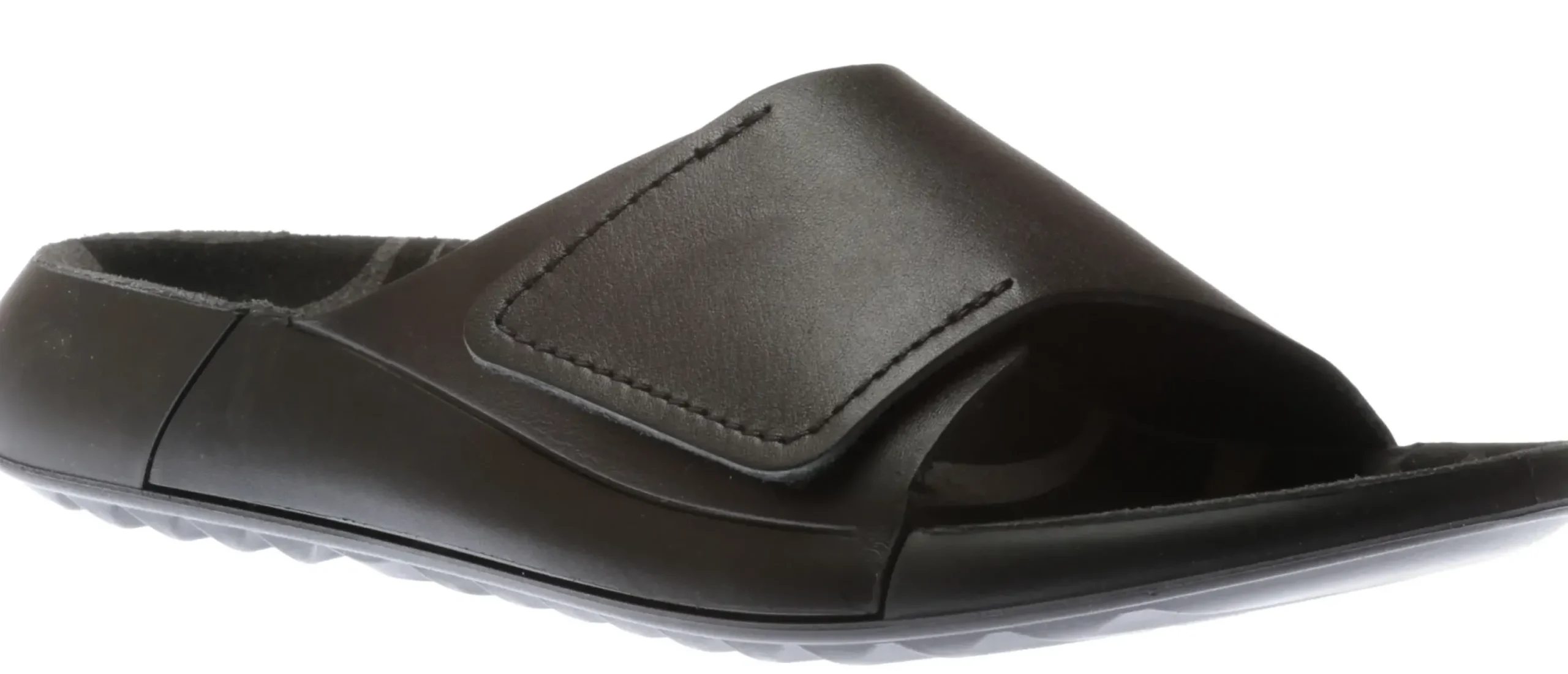 Outlet Ecco Women's 2Nd Cozmo Black Leather Slide Sandal