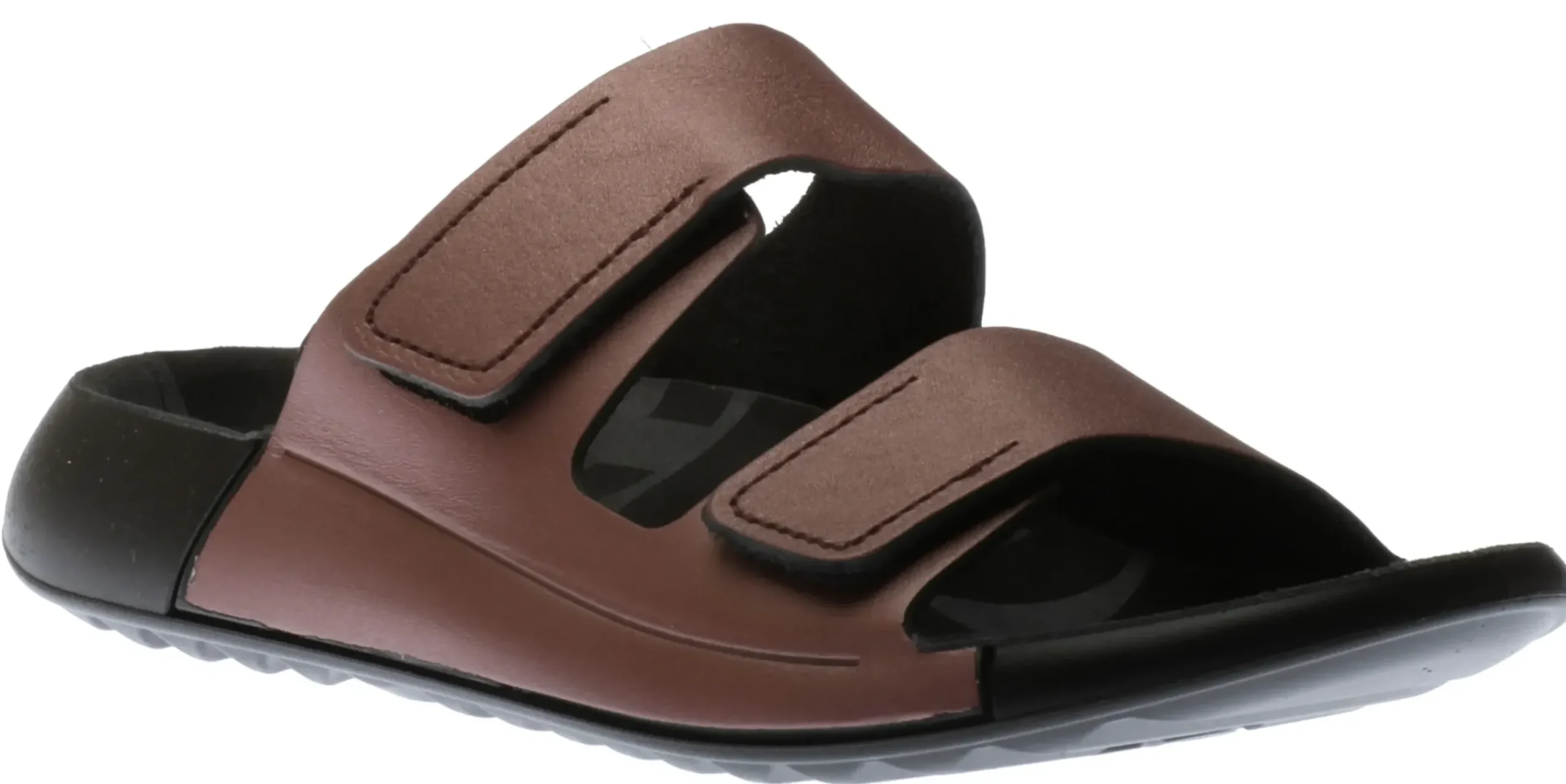 Online Ecco Women's 2Nd Cozmo Woodrose Leather Double Strap Slide Sandal