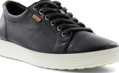Clearance Ecco Women's Soft 7 Black Leather Lace-Up Sneaker