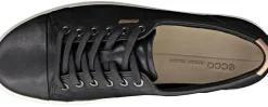 Clearance Ecco Women's Soft 7 Black Leather Lace-Up Sneaker