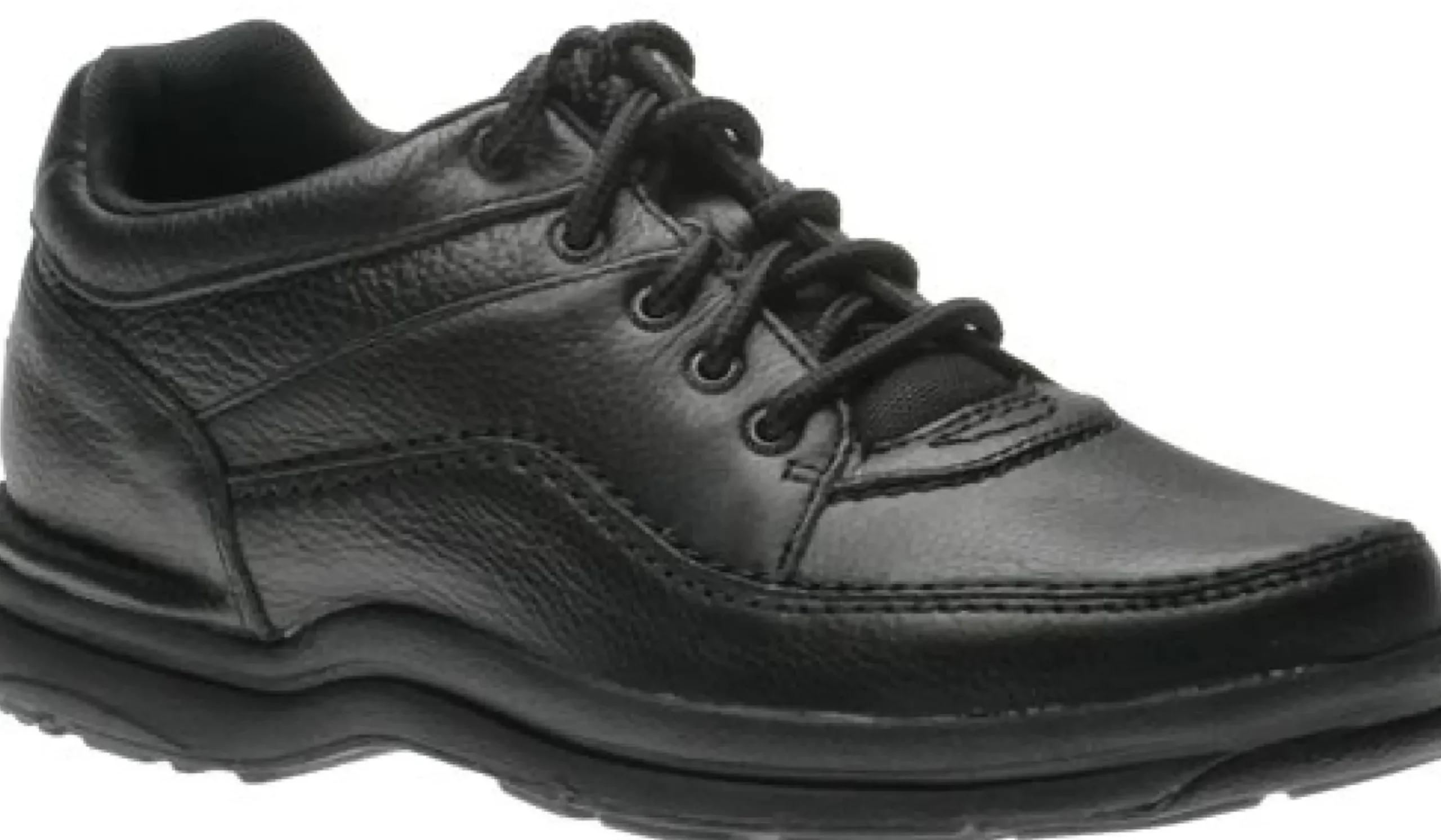 Discount Rockport World Tour Classic Black Leather Lace-Up Walking Shoe