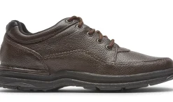 New Rockport World Tour Classic Brown Leather Lace-Up Walking Shoe