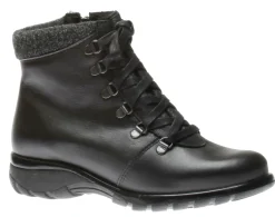 Online Toe Warmers Yukon Black Leather Lace-Up Winter Ankle Boot