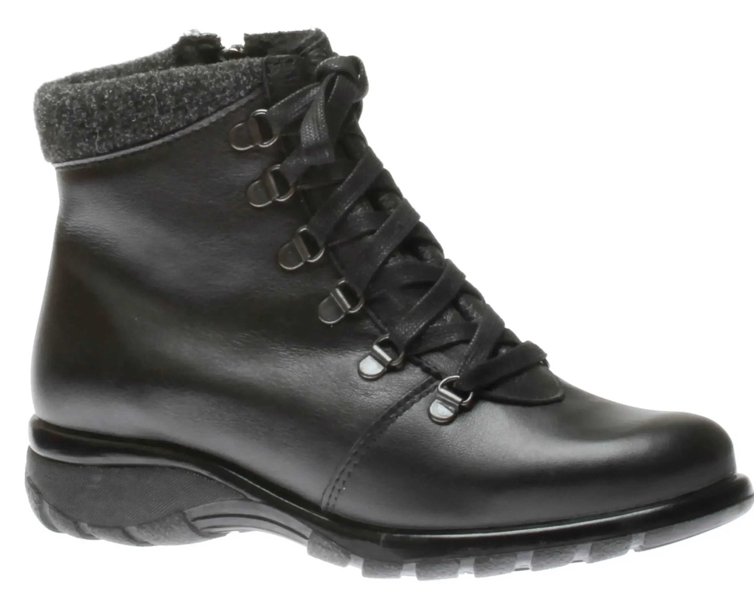 Online Toe Warmers Yukon Black Leather Lace-Up Winter Ankle Boot