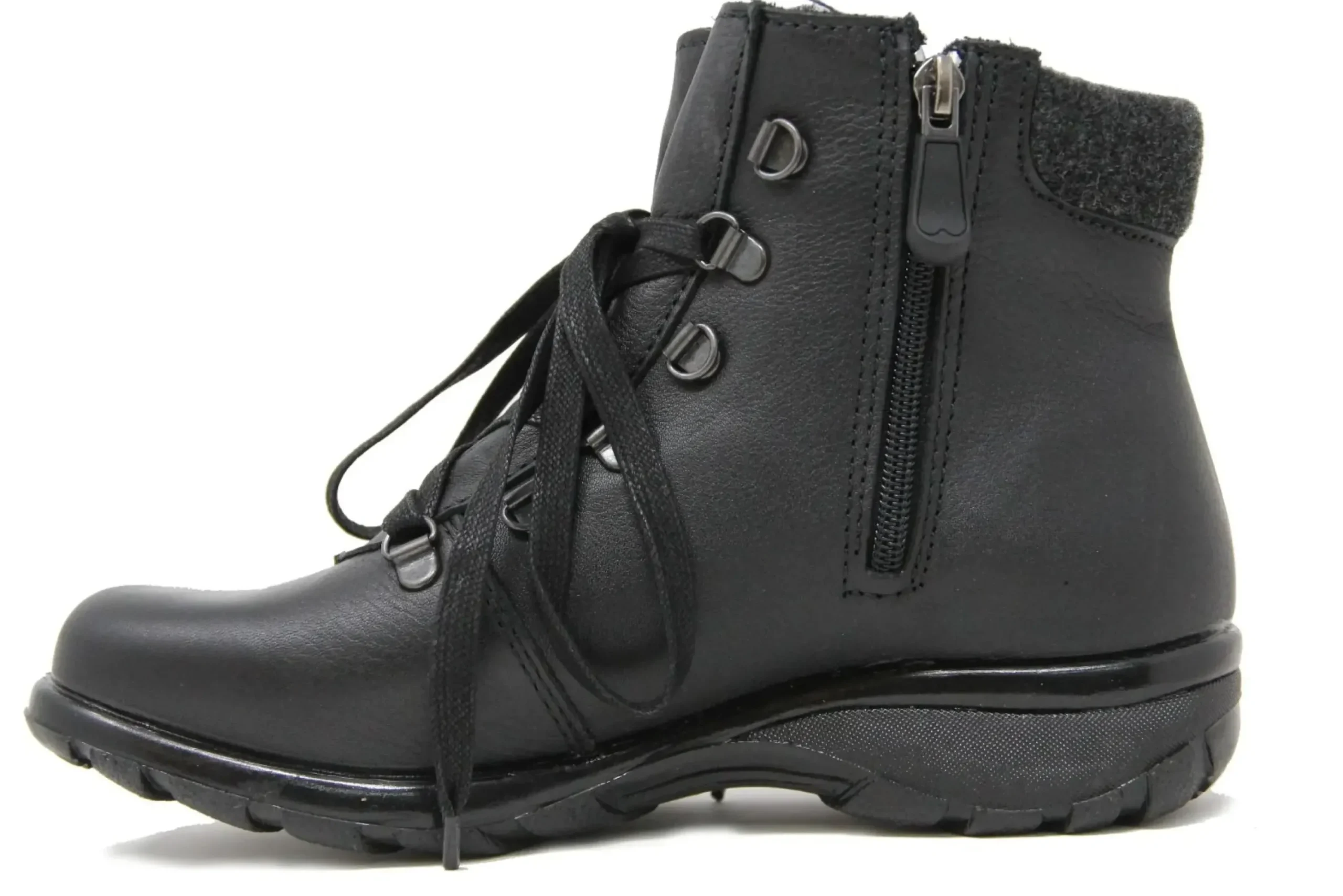 Online Toe Warmers Yukon Black Leather Lace-Up Winter Ankle Boot