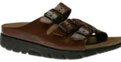 Clearance Mephisto Zach Desert Brown Leather Slide Sandal