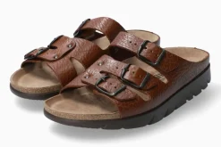 Clearance Mephisto Zach Desert Brown Leather Slide Sandal
