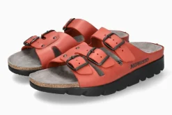 Mephisto Zach Red Leather Slide Sandal