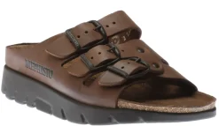 Mephisto Zach Unisex Brown Scratch Leather Slide Sandal