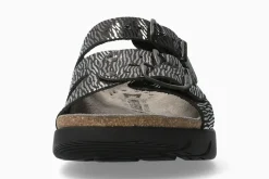New Mephisto Zach Zebra Black Slide Sandal
