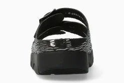 New Mephisto Zach Zebra Black Slide Sandal