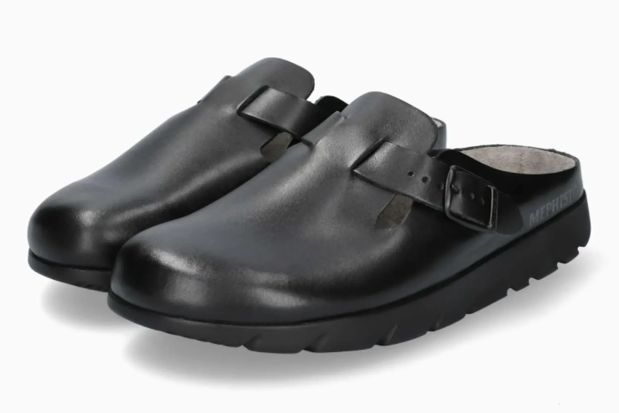 Clearance Mephisto Zaverio Unisex Black Leather Clog
