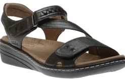 Discount Taos Zenith Black Leather Adjustable Z-Strap Walking Sandal