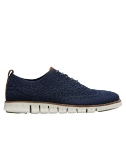 New Cole Haan Zeru00D8Grand Wingtip Oxford Blue Stitchlite