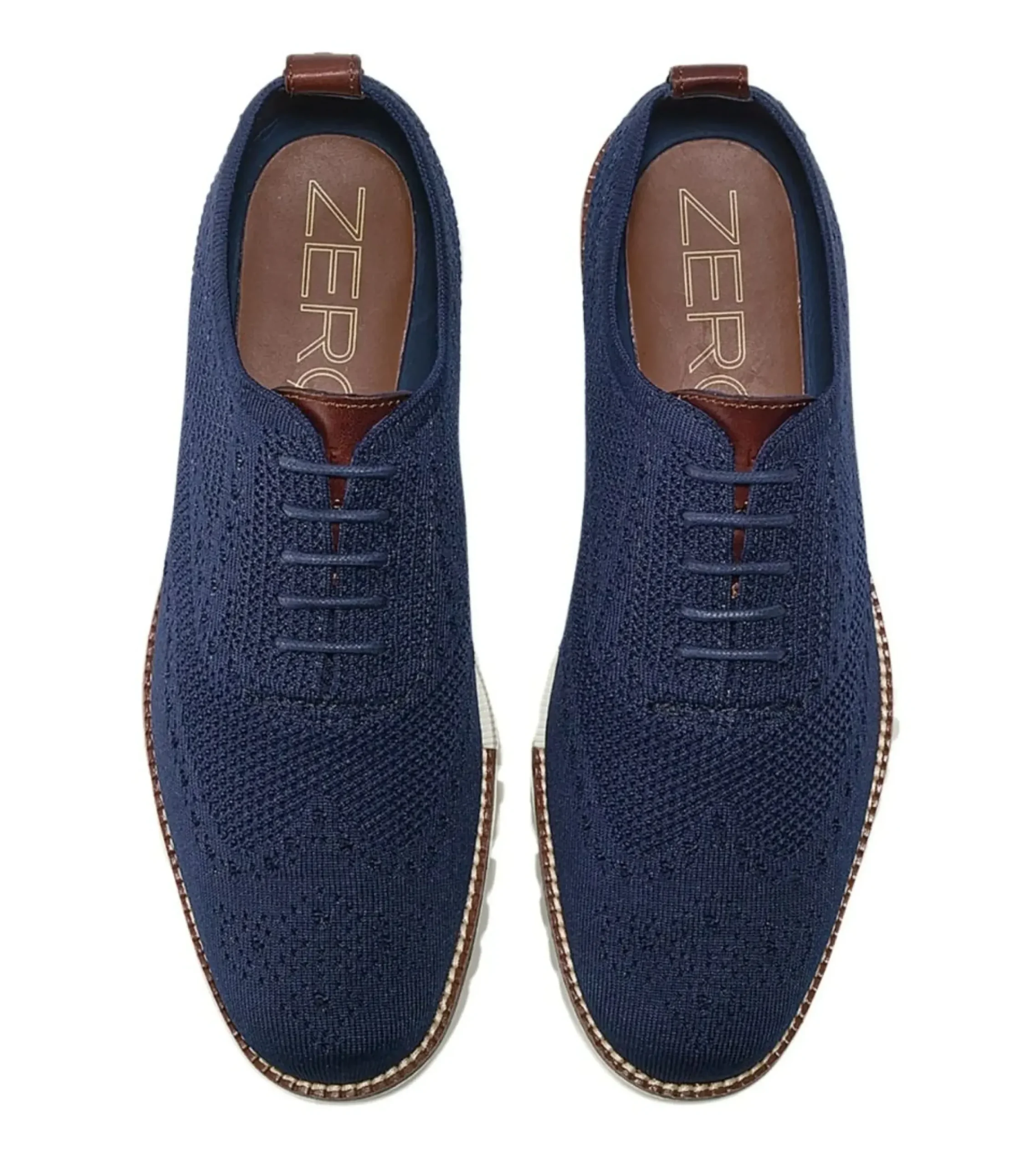 New Cole Haan Zeru00D8Grand Wingtip Oxford Blue Stitchlite