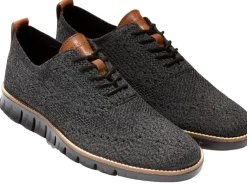 Clearance Cole Haan Zeru00D8Grand Wingtip Oxford Black Magnet Stitchlite
